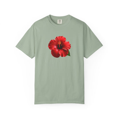Hibiscus Bloom T-Shirt — Red Floral Graphic Tee