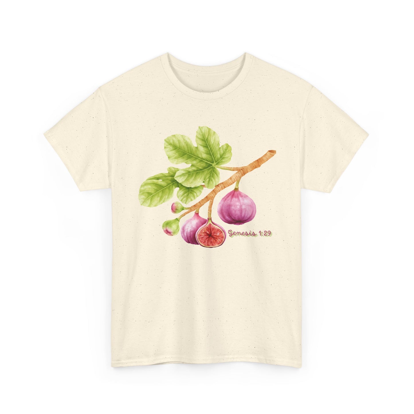 Fig Branch T‑Shirt — Botanical Fig Illustration Tee with Scripture (Genesis 1:29)