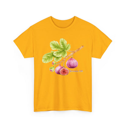 Fig Branch T‑Shirt — Botanical Fig Illustration Tee with Scripture (Genesis 1:29)
