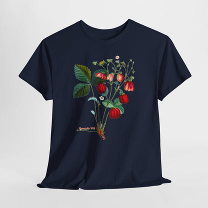 Strawberry Botanical Tee — Vintage Fruit Illustration T-Shirt Genesis 1:29