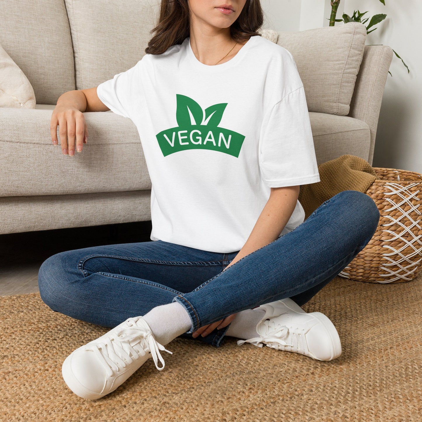 Vegan Leaf Logo T-Shirt — Eco-Friendly Plant-Based Pride Tee