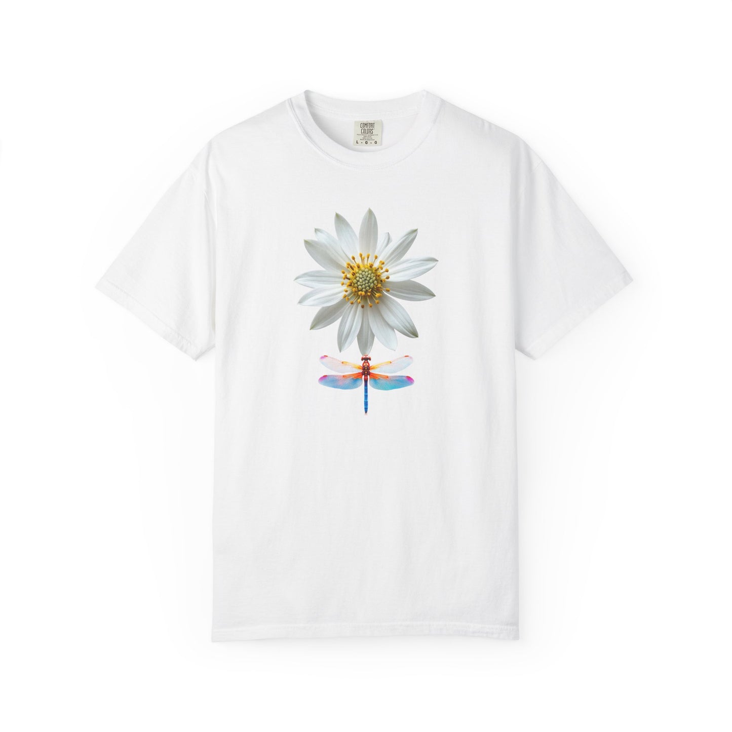 Lotus & Dragonfly T-Shirt — Floral Nature Graphic Tee