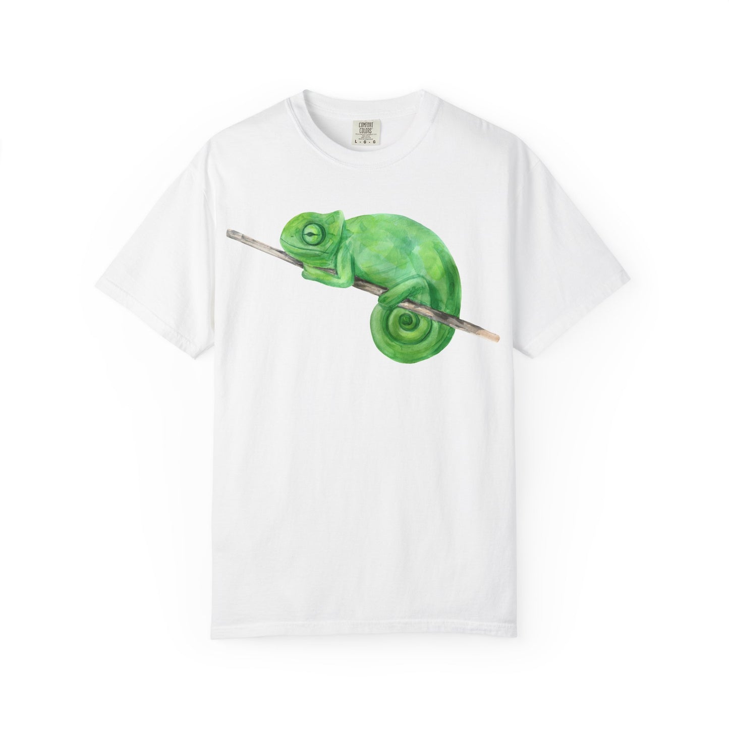 Chameleon Branch T-Shirt — Cute Green Chameleon Graphic Tee