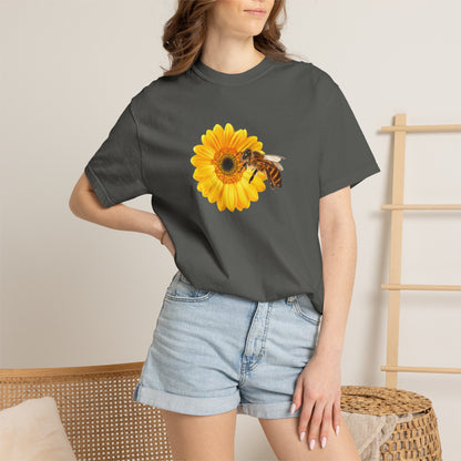 Sunflower & Bee T-Shirt — Floral Nature Graphic Tee