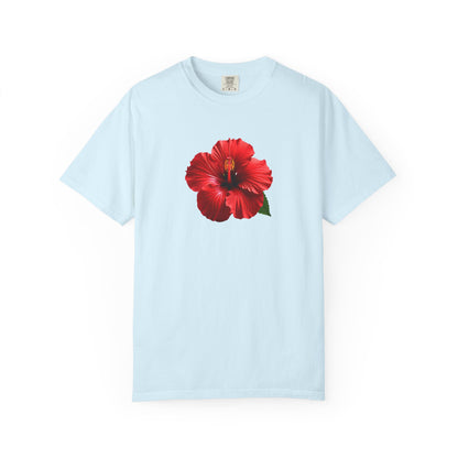 Hibiscus Bloom T-Shirt — Red Floral Graphic Tee