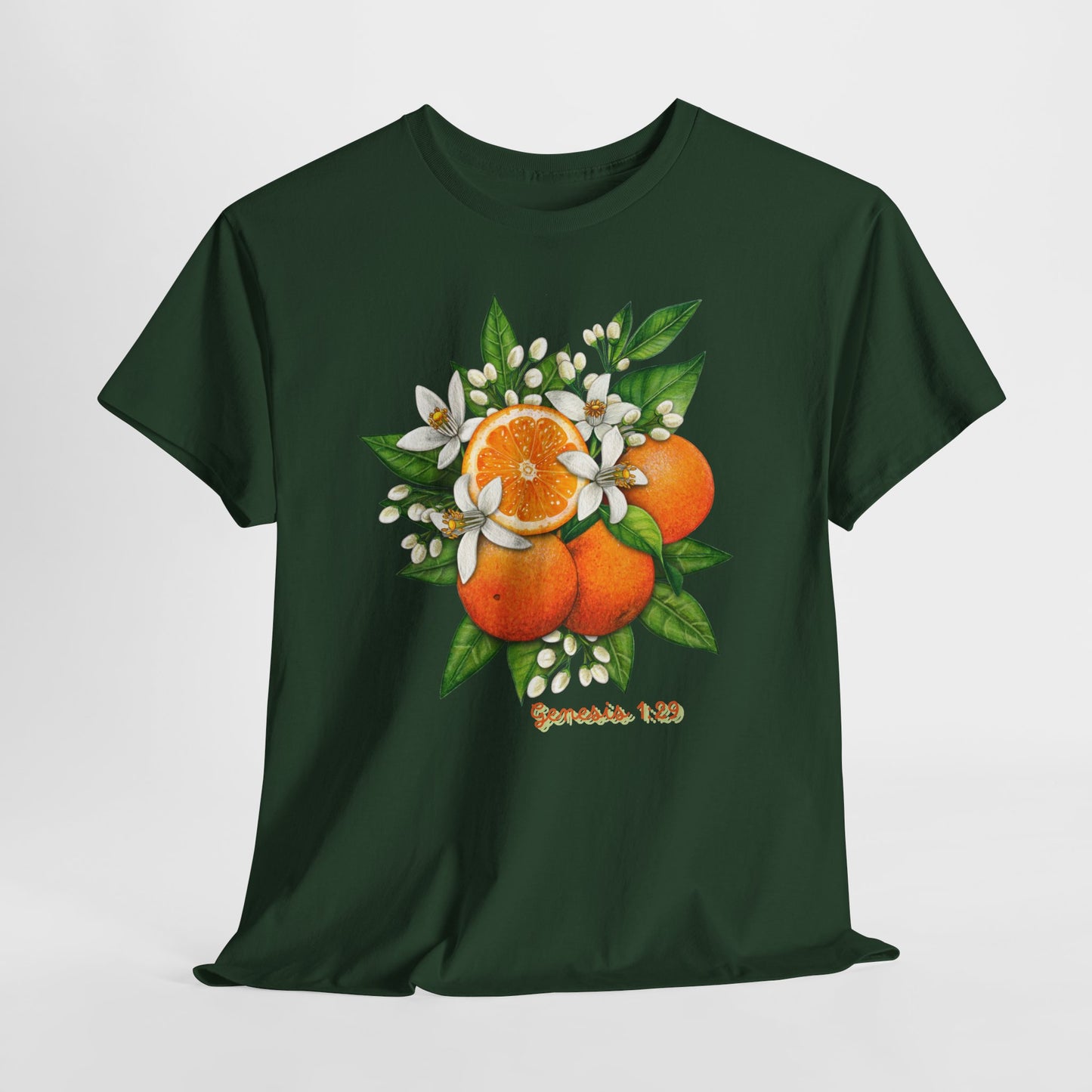 Orange Blossom Tee — Genesis 1:29 Fruit Illustration Shirt