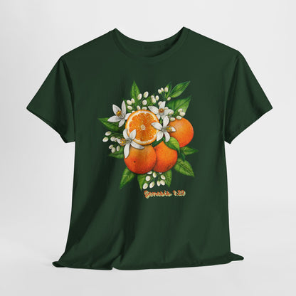Orange Blossom Tee — Genesis 1:29 Fruit Illustration Shirt