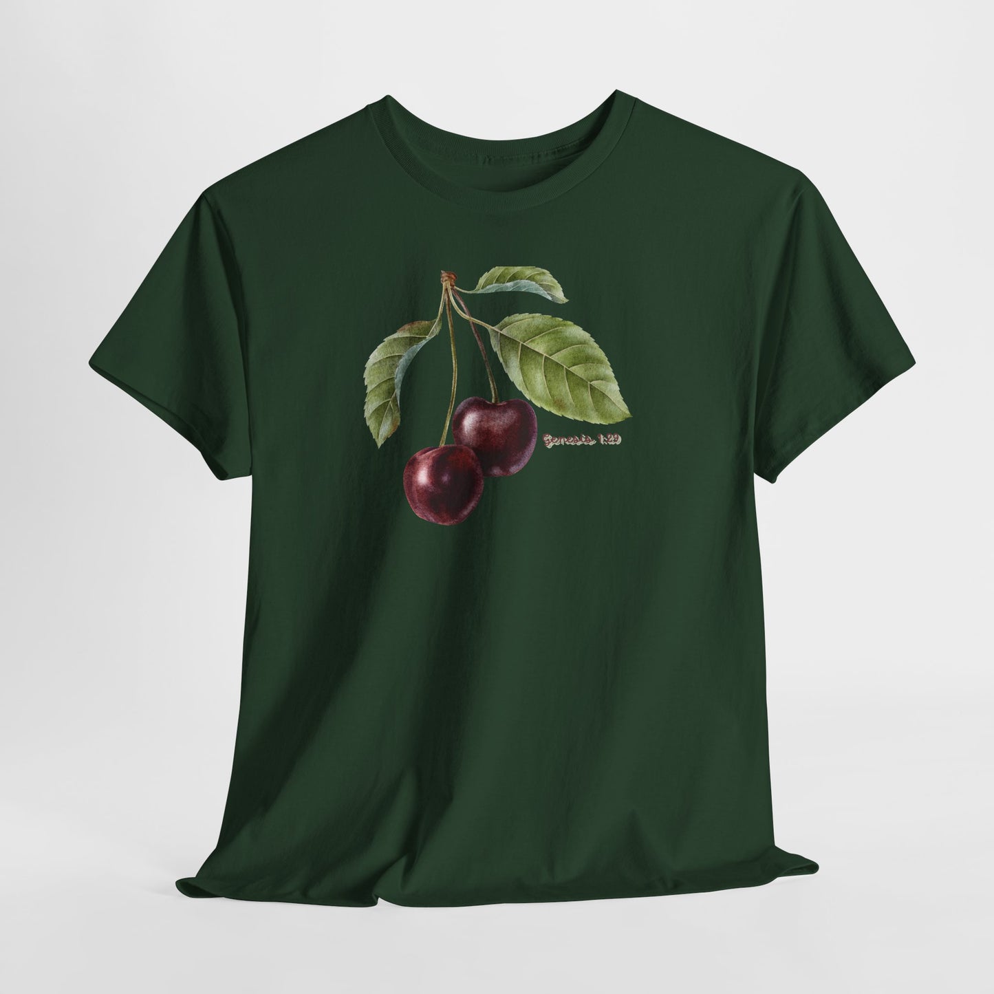 Cherry Botanical Tee — Vintage Fruit Illustration T-Shirt