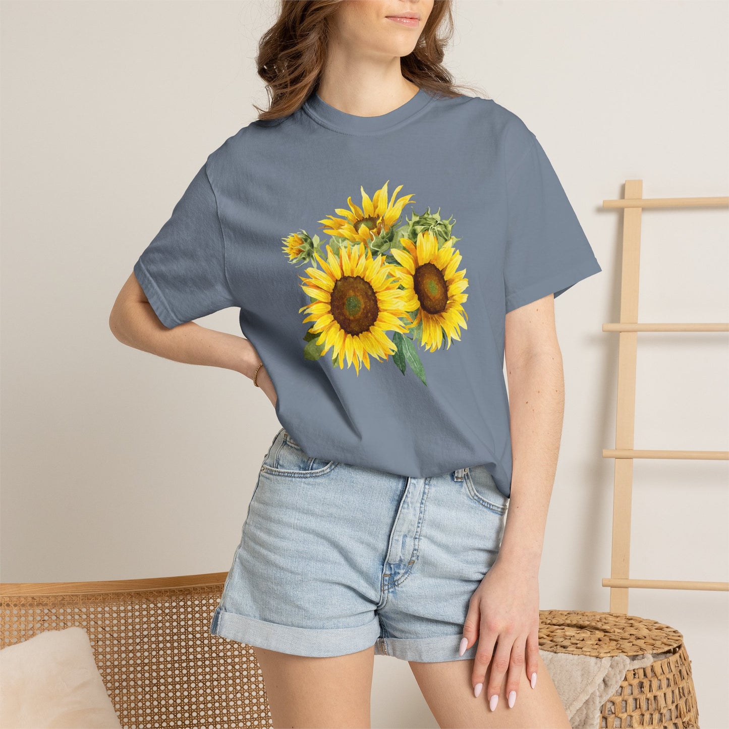 Sunflower Floral T-Shirt — Vintage Yellow Sunflower Graphic Tee