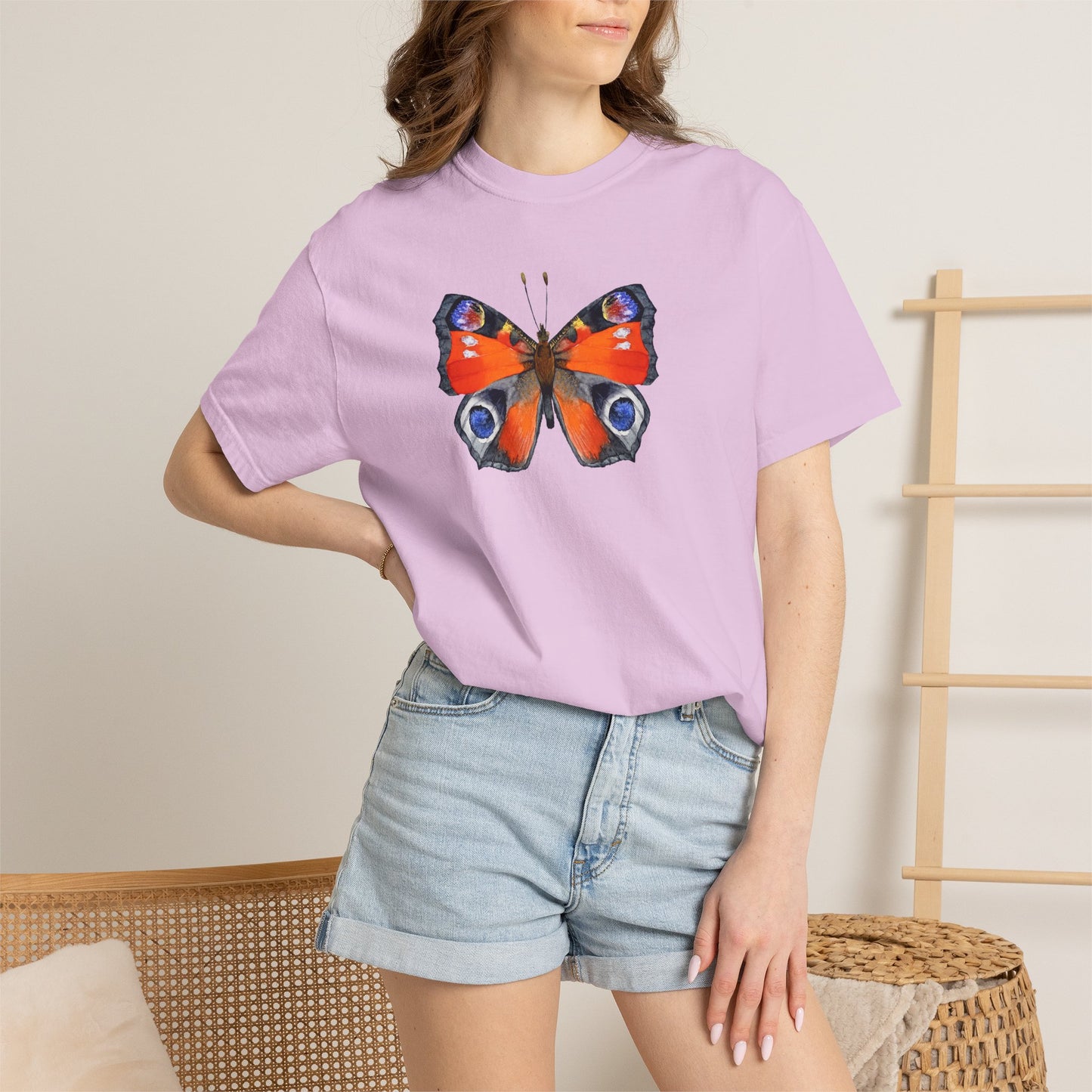 Butterfly Graphic T-Shirt — Peacock Eye Floral Tee