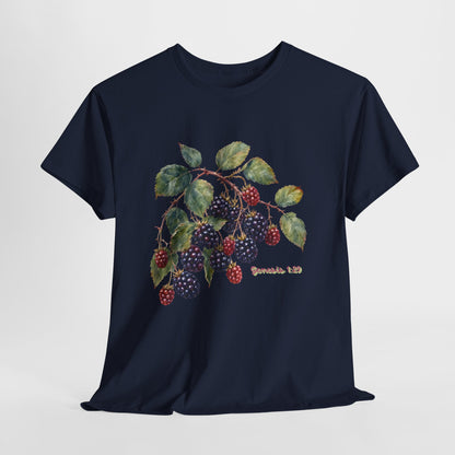 T-Shirt — Vintage Blackberry Branch Illustration Tee (Genesis 1:29)