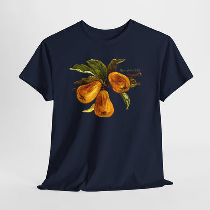 Pear Branch T‑Shirt — Watercolor Yellow Pears Tee Genesis 1:29