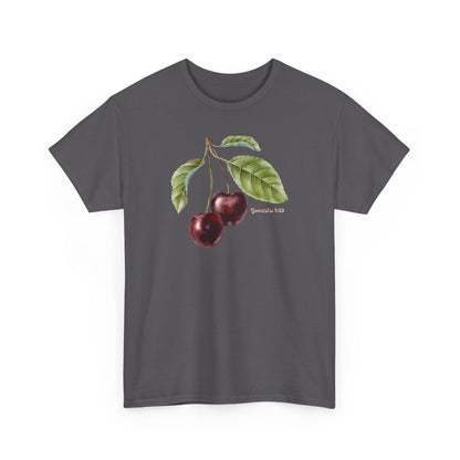 Cherry Botanical Tee — Vintage Fruit Illustration T-Shirt