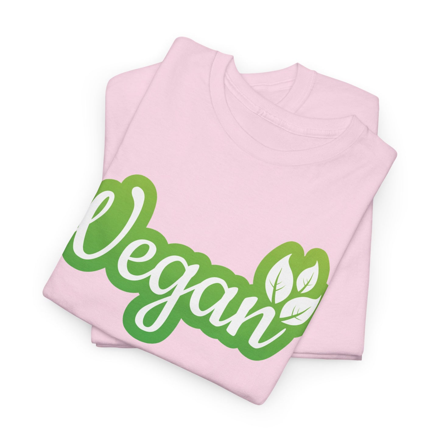Vegan Script Tee — Green Leaf Eco-Friendly T-Shirt