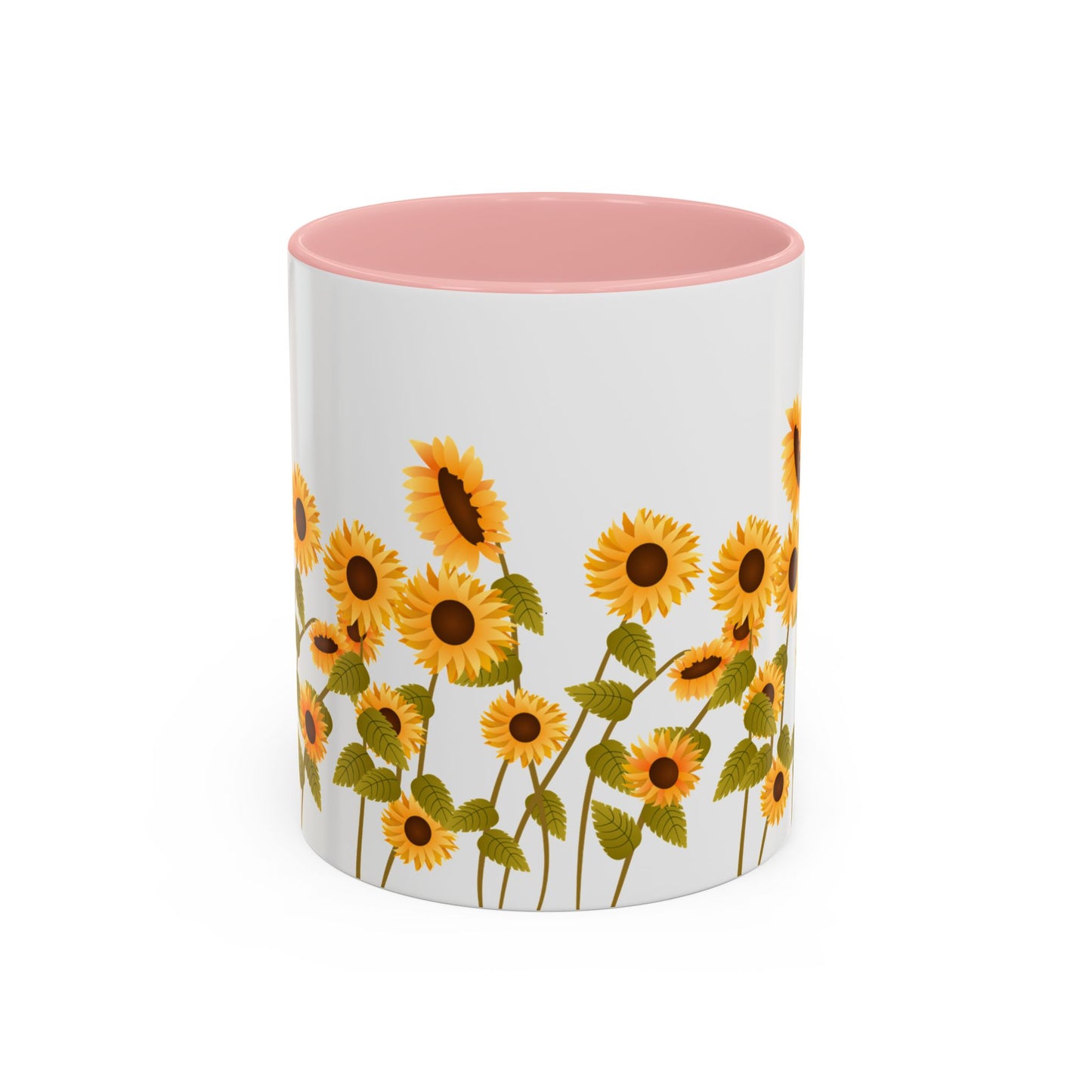 Sunflower Field Accent Tea Mug – Bright Floral 11/15oz Ceramic