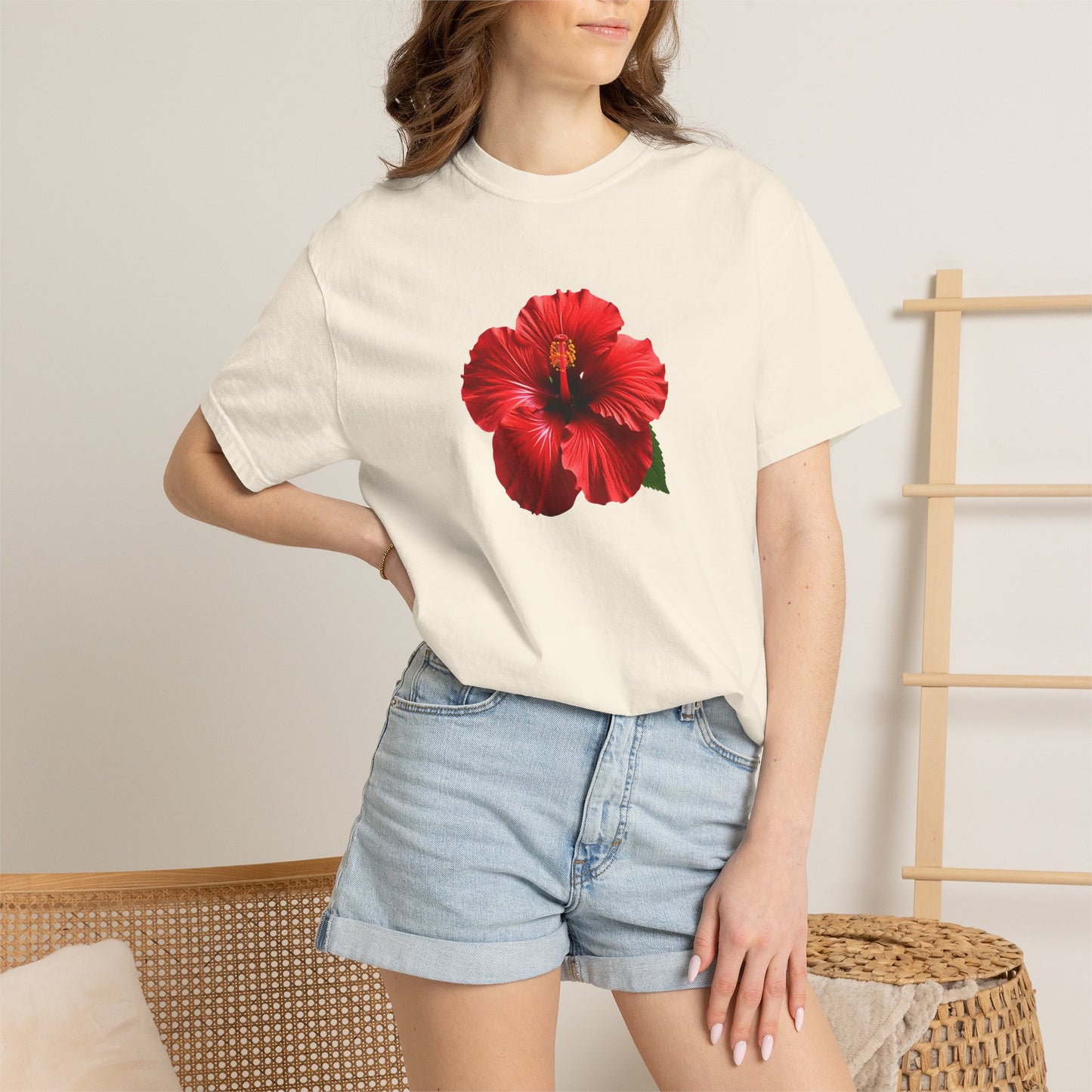 Hibiscus Bloom T-Shirt — Red Floral Graphic Tee