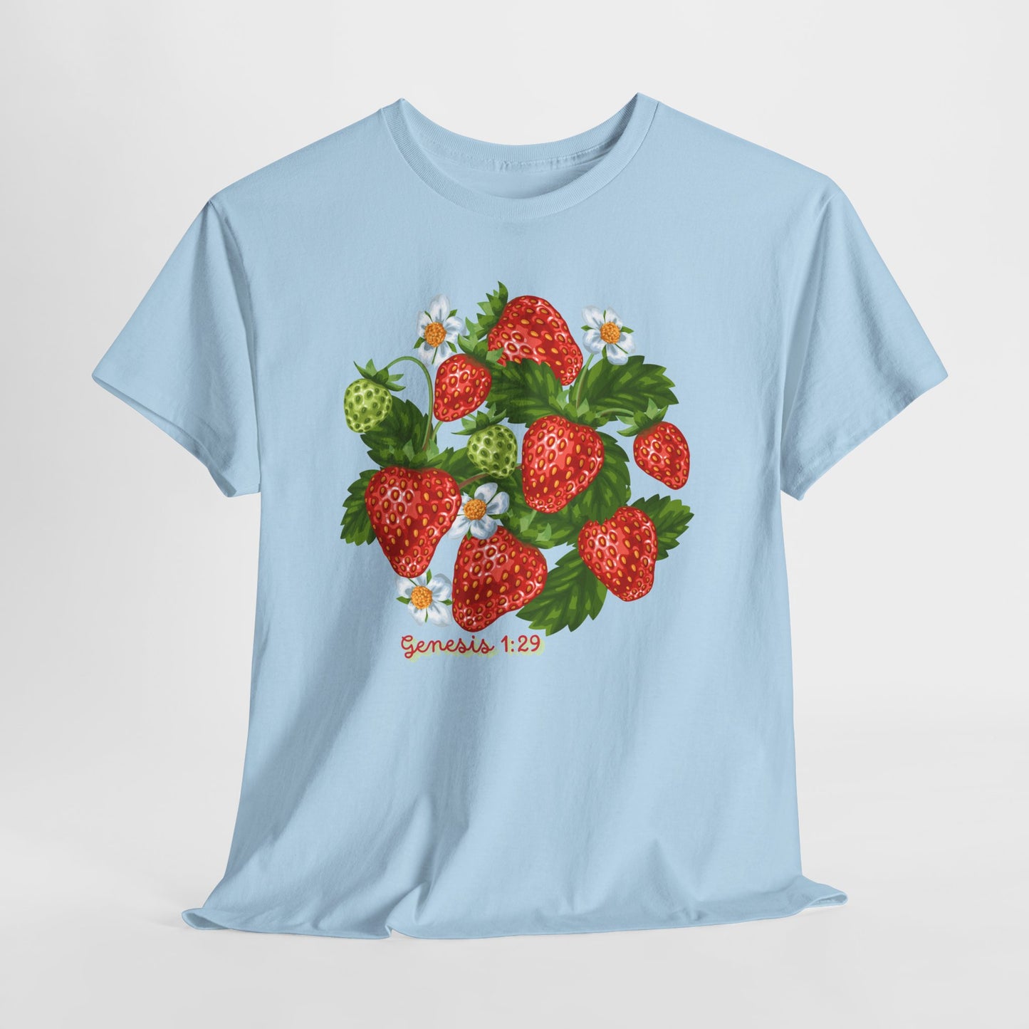 Strawberry Cluster Tee — Vintage Botanical Fruit Graphic (Genesis 1:29)