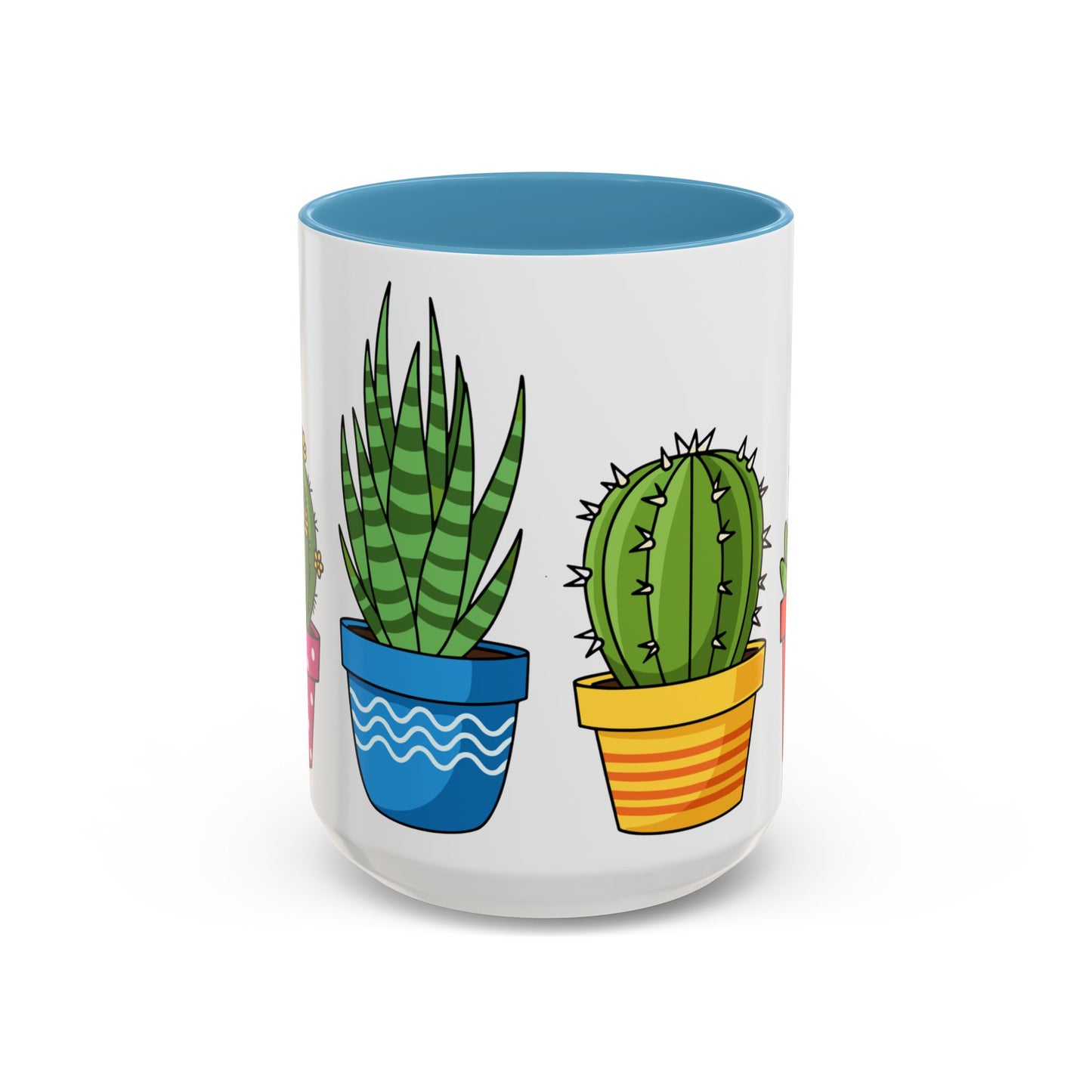 Cactus & Succulent Accent Coffee Mug — Cute Potted Plants 11/15oz