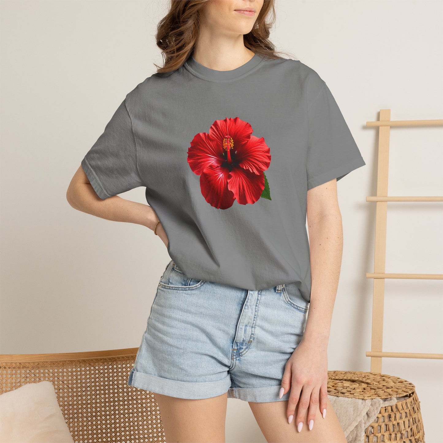 Hibiscus Bloom T-Shirt — Red Floral Graphic Tee