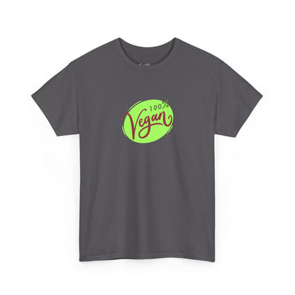 Vegan Tee — 100% Vegan Green Badge T-Shirt