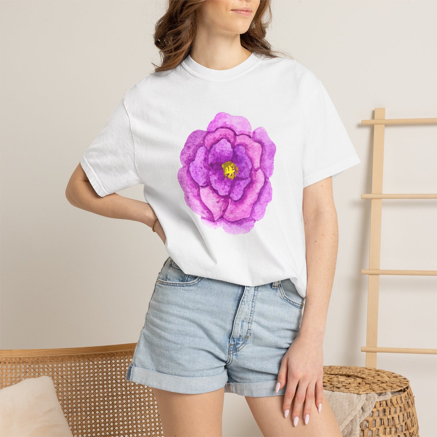 Floral Watercolor Chest Rose T-Shirt