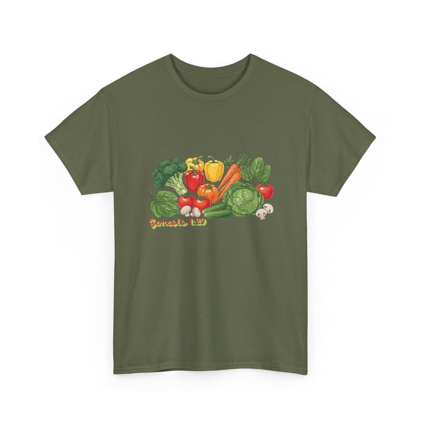 Vegetable Garden Tee — Fresh Veggies Illustration with "Genesis 1:29"