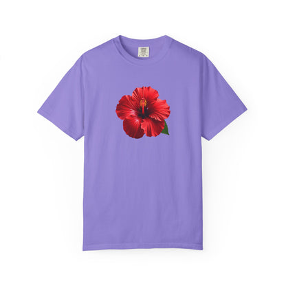 Hibiscus Bloom T-Shirt — Red Floral Graphic Tee