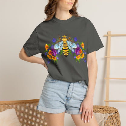 Bee & Wildflower T-Shirt — Floral Honeybee Graphic Tee