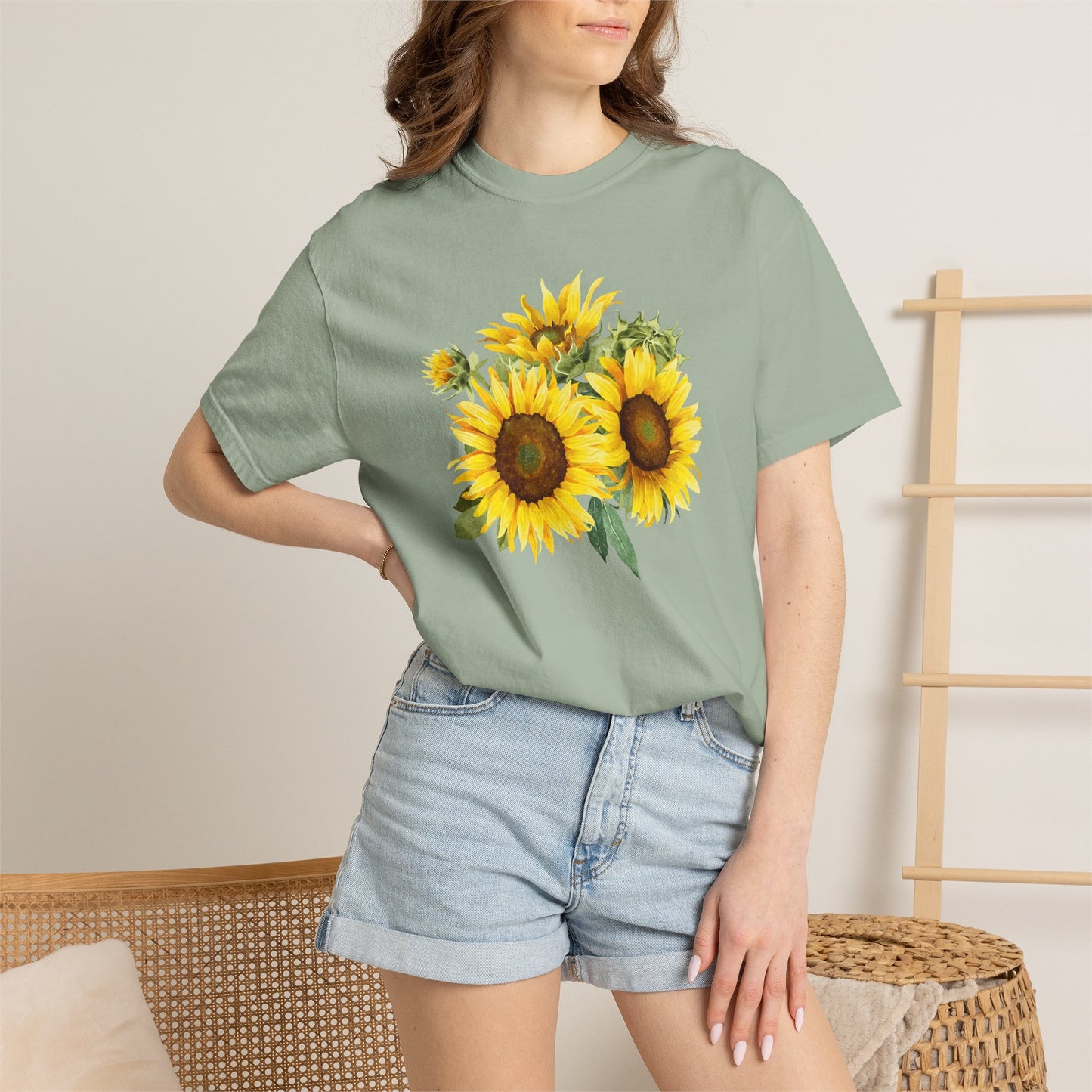 Sunflower Floral T-Shirt — Vintage Yellow Sunflower Graphic Tee