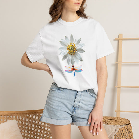 Lotus & Dragonfly T-Shirt — Floral Nature Graphic Tee