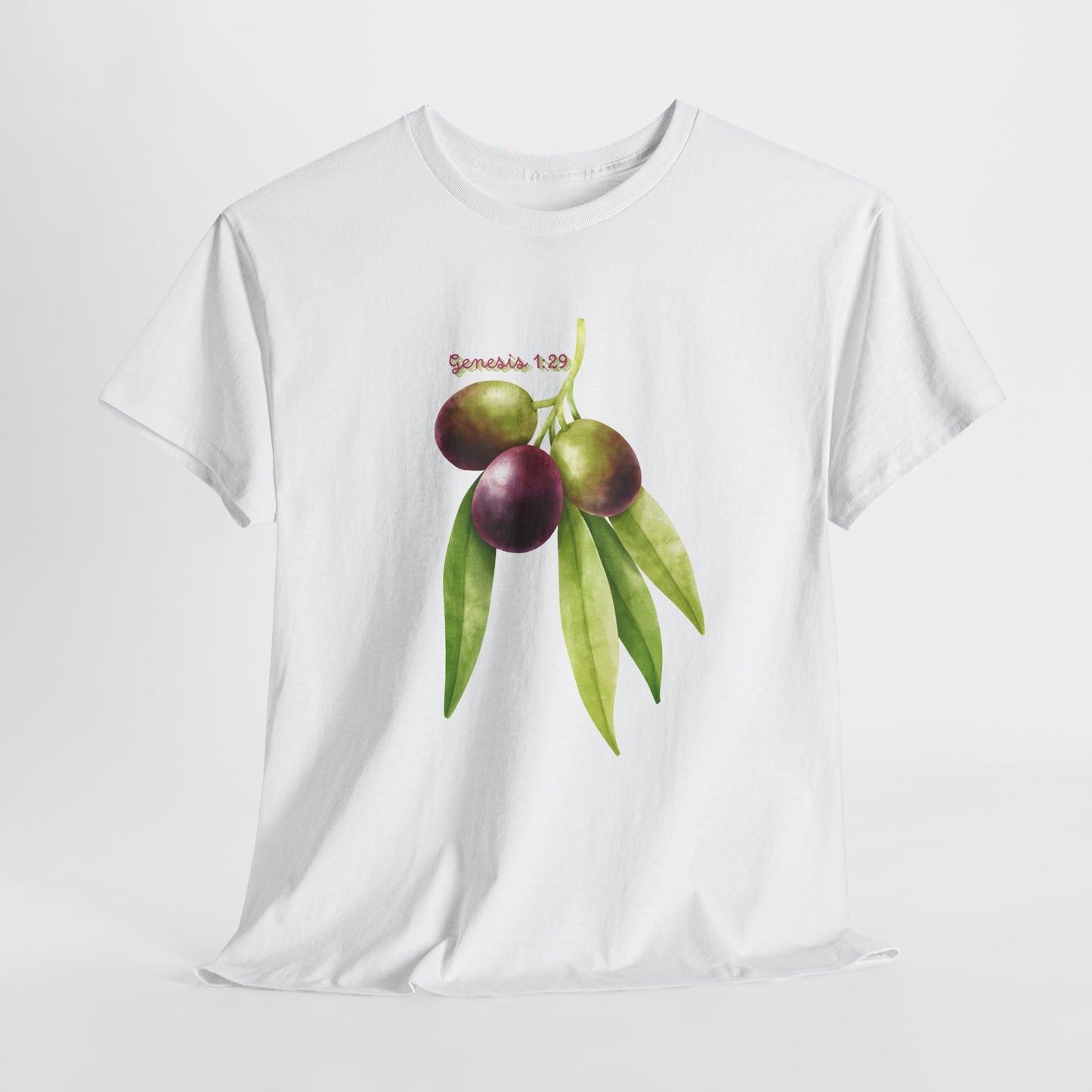 Olive Branch Watercolor T-Shirt — Genesis 1:29 Faith Tee