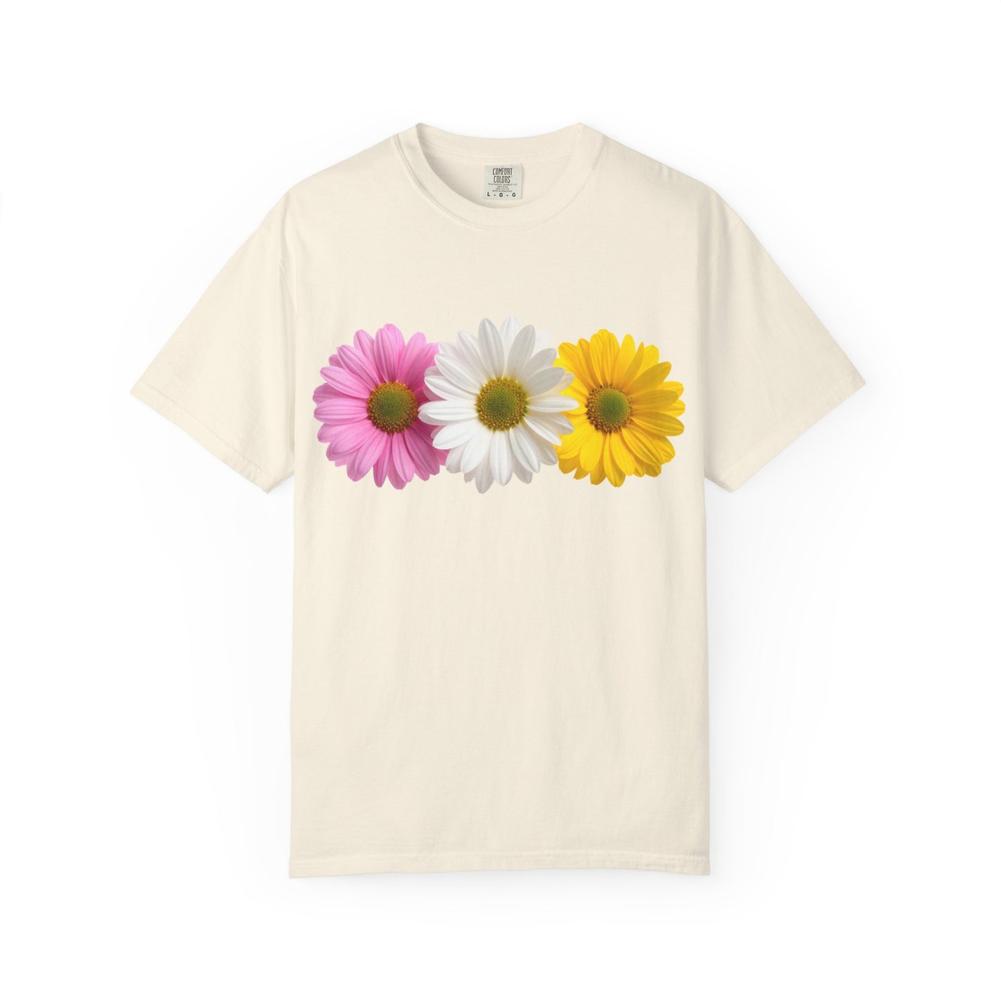 Daisy Trio T-Shirt — Pink White Yellow Floral Tee