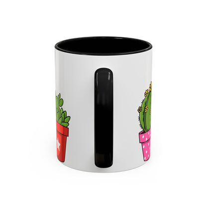 Cactus & Succulent Accent Coffee Mug — Cute Potted Plants 11/15oz
