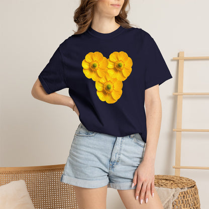 Yellow Floral Heart T-Shirt