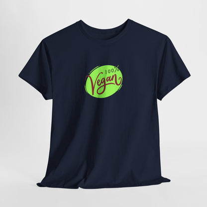 Vegan Tee — 100% Vegan Green Badge T-Shirt