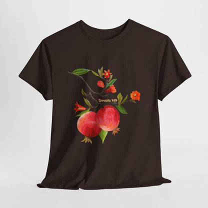 Pomegranate Bloom T-Shirt — Botanical Fruit Watercolor Tee