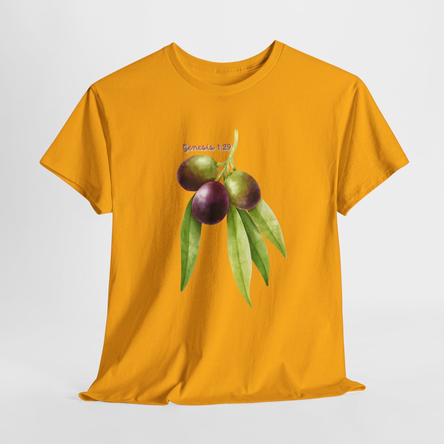 Olive Branch Watercolor T-Shirt — Genesis 1:29 Faith Tee