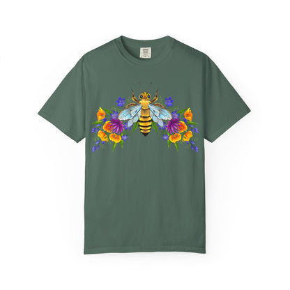 Bee & Wildflower T-Shirt — Floral Honeybee Graphic Tee
