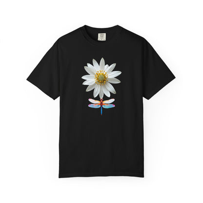 Lotus & Dragonfly T-Shirt — Floral Nature Graphic Tee