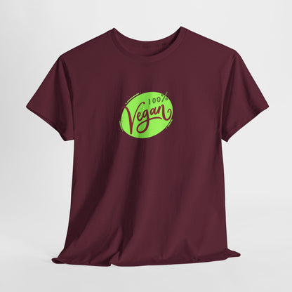 Vegan Tee — 100% Vegan Green Badge T-Shirt