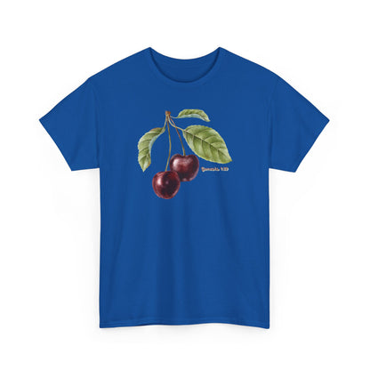 Cherry Botanical Tee — Vintage Fruit Illustration T-Shirt