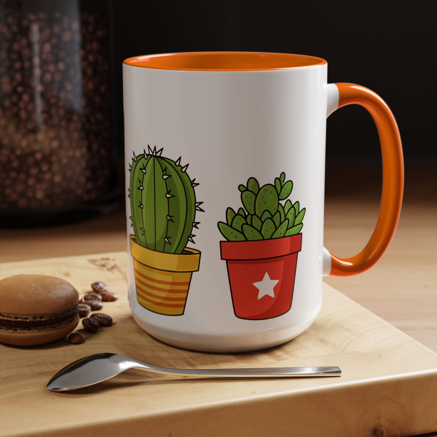 Cactus & Succulent Accent Coffee Mug — Cute Potted Plants 11/15oz