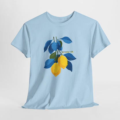 Lemon Branch Graphic Tee — Genesis 1:29 Inspirational Fruit Shirt