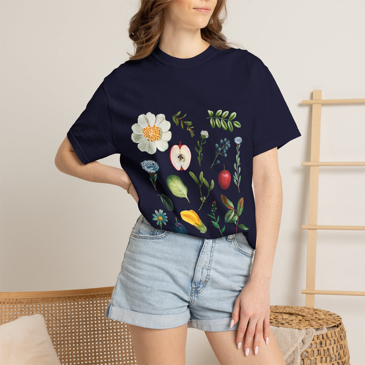 Floral Fruits Botanical Tee — Jeremiah 1:9 Scripture Garden T-Shirt