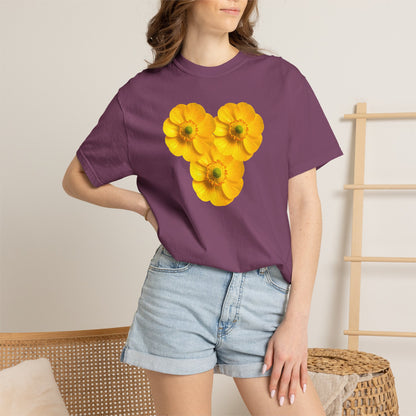 Yellow Floral Heart T-Shirt