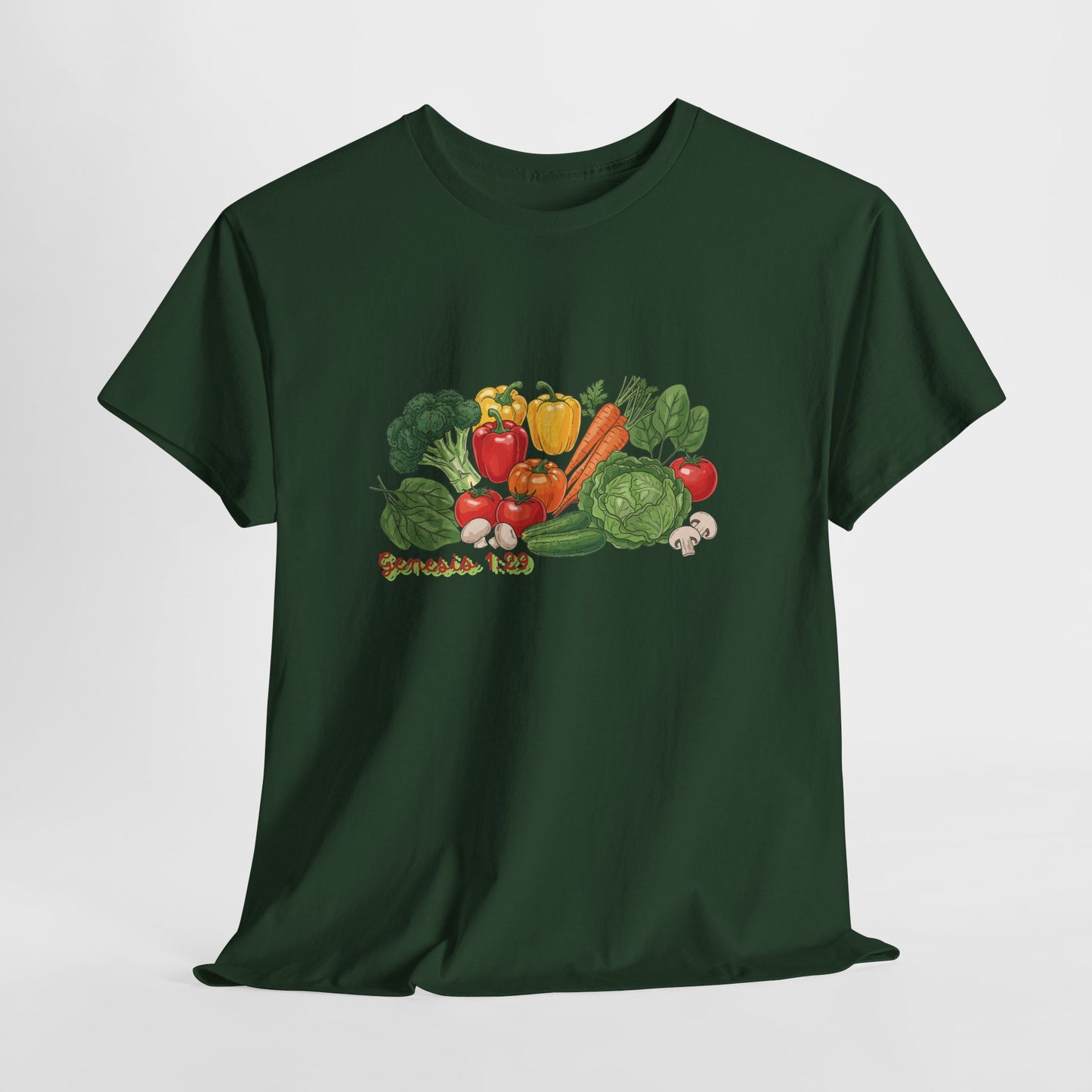 Vegetable Garden Tee — Fresh Veggies Illustration with "Genesis 1:29"