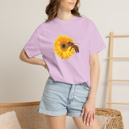 Sunflower & Bee T-Shirt — Floral Nature Graphic Tee