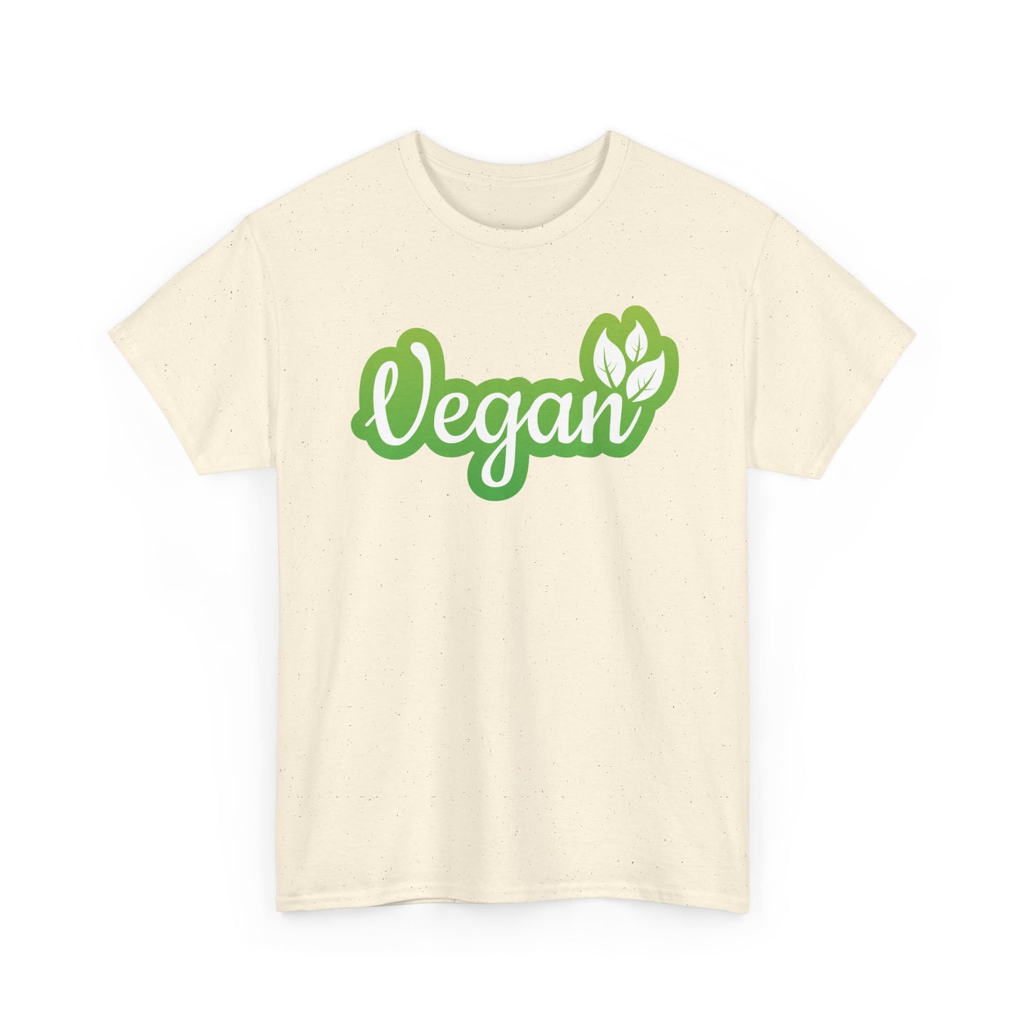 Vegan Script Tee — Green Leaf Eco-Friendly T-Shirt