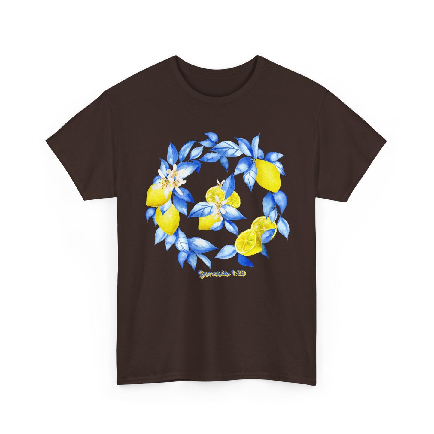 Lemon Wreath Graphic Tee — Genesis 1:29 Floral Scripture T-Shirt