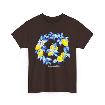 Lemon Wreath Graphic Tee — Genesis 1:29 Floral Scripture T-Shirt